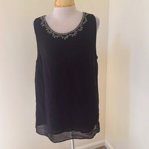 New! Catherine Melandrino black embellished beaded Gidget blouse.